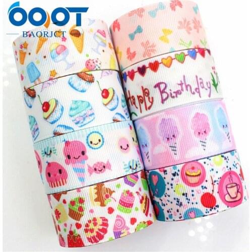 176167,25MM cake series Printed grosgrain ribbon,garment accessories hair accessories material, DIY Handmade gift wrapping
