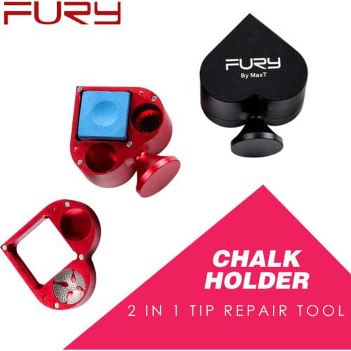 FURY Magnetic Billiard Chalk Holder 3-IN-1 Two Colors Convenient Pool Snooker Chalk Holder Durable Carrying Billiard Accessories