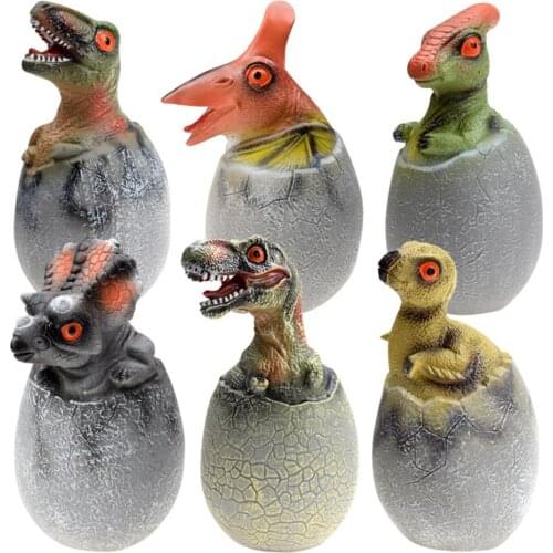 Lovely T-rex Triceratops Semi-hatching Dinosaur Egg PVC Model BB Device Development Children Kids Early Education Toy Gift