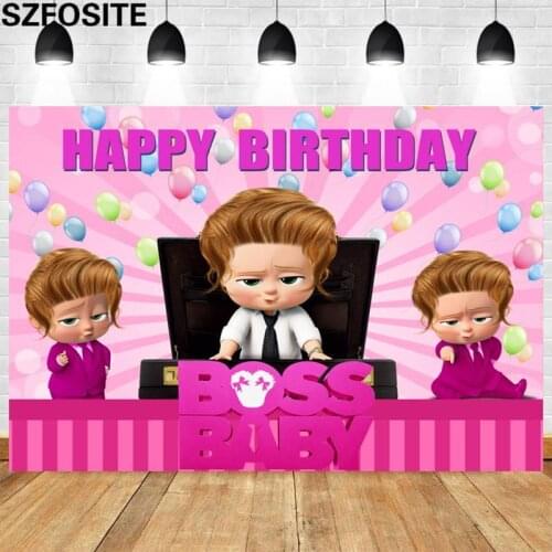 Cartoon Purple Suit Tie Blond Baby Balloon Party Background Boss Boy Birthday Decoration Photo Photography Studio Props Backdrop