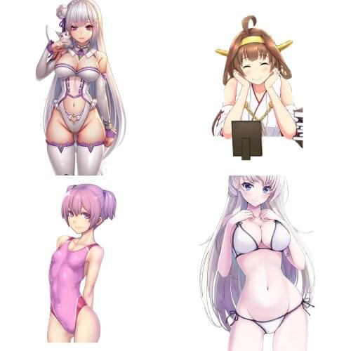 Three Ratels CDM292 Lovely cats ear maid car hood sticker laptop decal home decoration accessories for living room