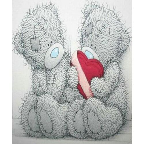 New 3D diamond embroidery two cartoon bear LOVE icon DIY 5D diamond painting cross stitch mosaic decoration childrens gift