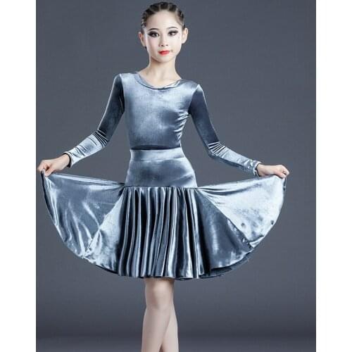 New Latin Dance Costumes For Girls Long Sleeve Practice Dress Latin Performance Clothes Samba Tango Ballroom Latin Wear DN7020