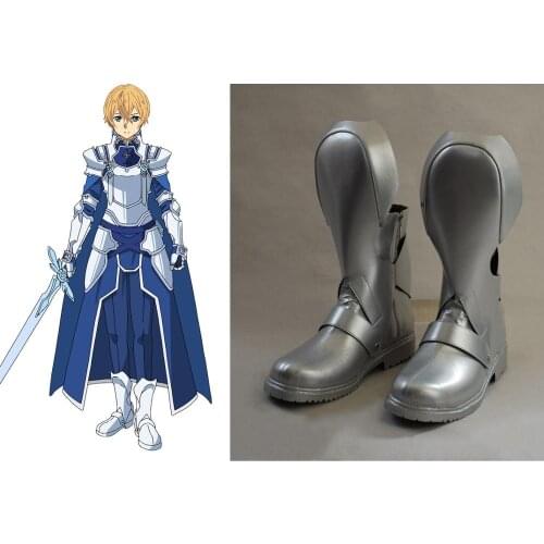 New Anime Sword Art Online Alicization Cosplay Shoes SAO Eugeo Synthesis Cosplay Ankle Boots Halloween Party Shoes for Women/Men