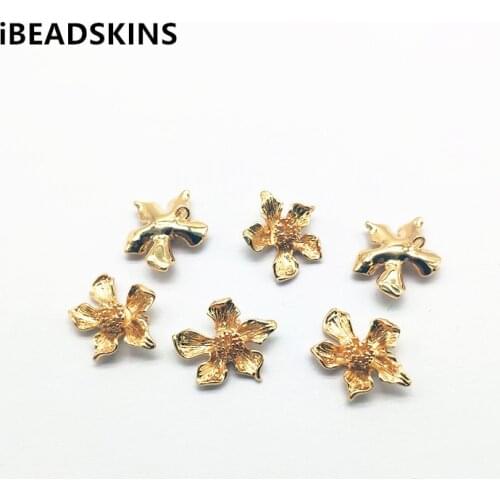 New arrival! 19x15mm 100pcs Flower shape Copper Charm/Connectors for Earrings parts,Accessories,hand Made Jewelry DIY