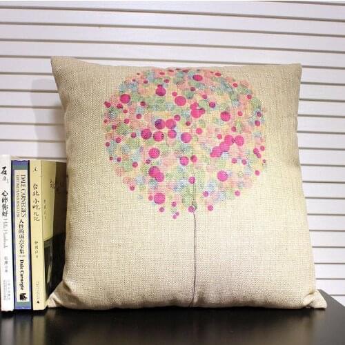 Wholesale! Cute personality Balloon Tree Pillow cover,Linen pillow case Office Pillows home Decor Sofa cushion cover