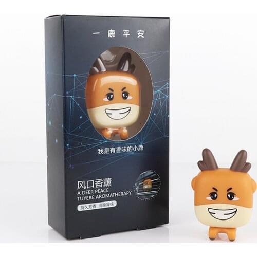 New Cute Little Deer Car Air Freshener with 4 Pcs Different Solid Perfume Car Interior Accessories Air Outlet Aromatherapy Clip