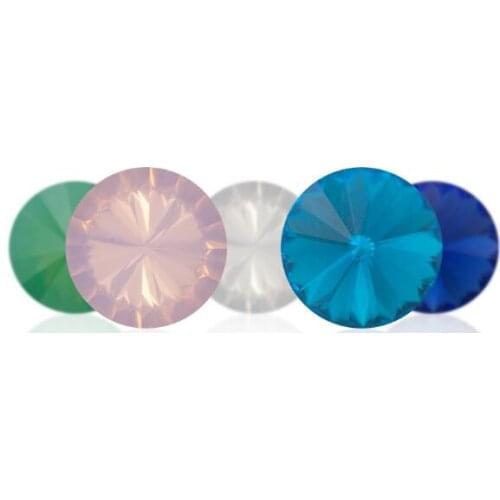 Crystal Round Rivoli K9 Glass Rhinestones Fancy Stone Multi Color Pointback 10mm 12mm 14mm Loose Beads Strass for Jewelry Making