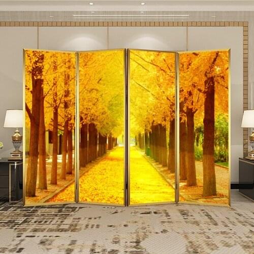 Hand-painted oil painting European style light luxury folding mobile screen partition wall living room porch art screen