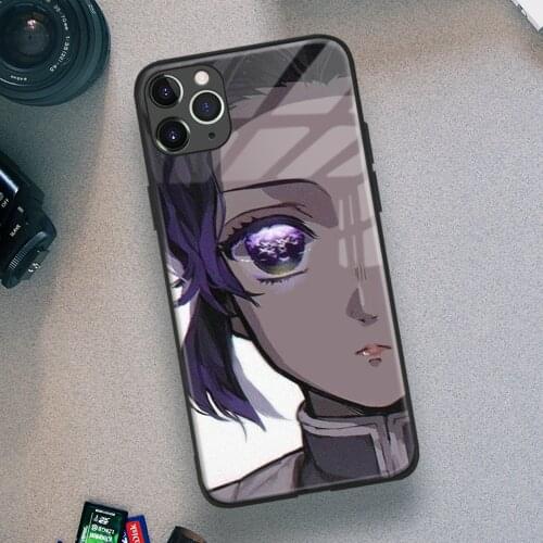 Shinobu Kocho Kimetsu No Yaiba Anime Soft TPU Glass Phone Case for IPhone SE 6s 7 8 Plus X Xr Xs 11 12 Mini Pro Max Samsung