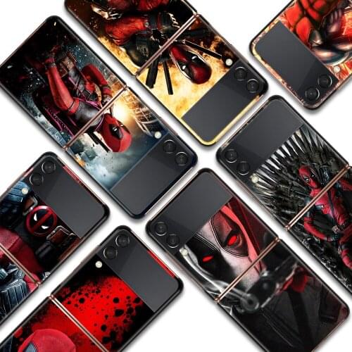Deadpool Hero Marvel Shockproof Cover for Samsung Galaxy Z Flip Flip3 5G Black Phone Case Shell Hard Fundas Coque Capa