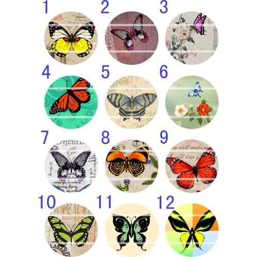 Handmade Colorful picture Round Glass Cabochons Refrigerator magnet for Necklace Decoration and Phone Chain Accessaries246