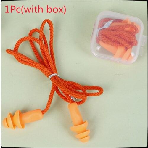 1Pair Ear Plug Durable Silicone Waterproof Soft Christmas Tree Shape Orange Noise Reduction With String Swimming Protector Sleep
