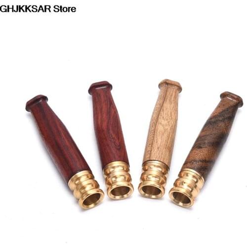 1pc Cigarette Holder Smoking Pipe Bit Straight Filter Wooden Polish Smoke Cigarette Holder