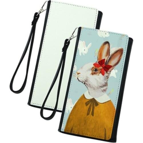 10pcs/Lot sublimation blanks heat transfer printing DIY gift PU leather hand with long purse Sublimation blank
