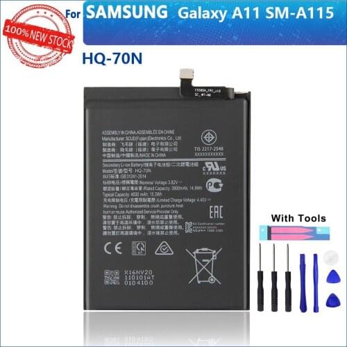100% Original 4000mAh HQ-70N For Samsung GALAXY A11 A115 SM-A115 Mobile Phone High quality Battery With Tools+Tracking number