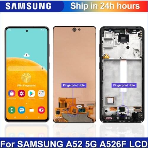 100% Original A52 LCD For Samsung Galaxy A52 5G A526 A526F A526F/DS LCD Display Touch Screen Digitizer Assembly Replacement