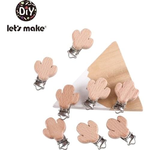 LetS Make 20pc Wooden Toys Diy Handmade Beech Cantus Baby Wooden Teether Pacifier Clips Wood Crafts Baby Teether Toys