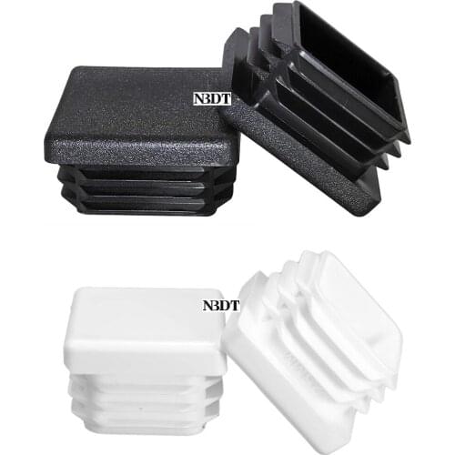 20Pcs/Lot White Black Plastic Square Steel Tube Insert Plug End Cap Cover Furniture Table Chair Feet Pad Glide Protector