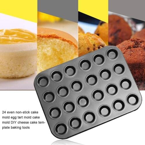 24-Cavity Non-stick Cup Cake Mold Muffin Dessert Chocolate baking Pan Tray Carbon Steel Cake Pan Home DIY Tool