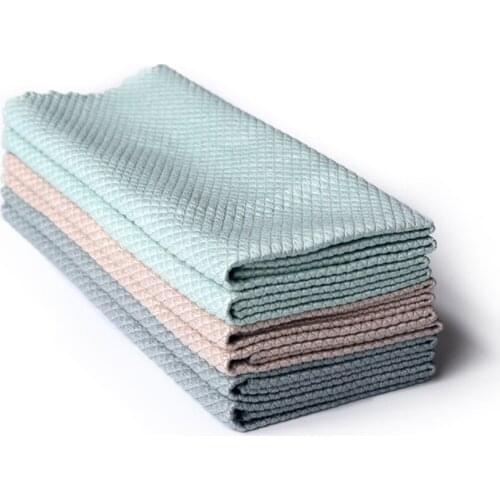 3pcs Glass Cleaning Special Nanofiber Scouring Pad No Trace Cleaning Household Cleaning Cloth Kitchen Dish Towel