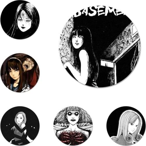 58mm Horror Comic junji ito Tomie Tees Icons Pins Badge Decoration Brooches Metal Badges For Backpack Decoration