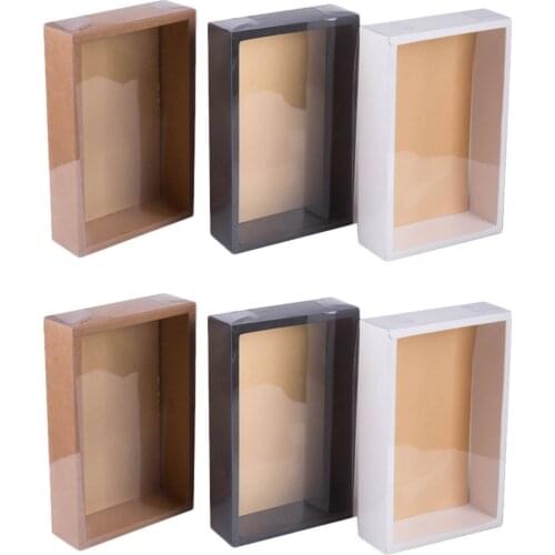 6Pcs Gift Wrapping Box Gift Packing Case Dessert Containers with Transparent Lid