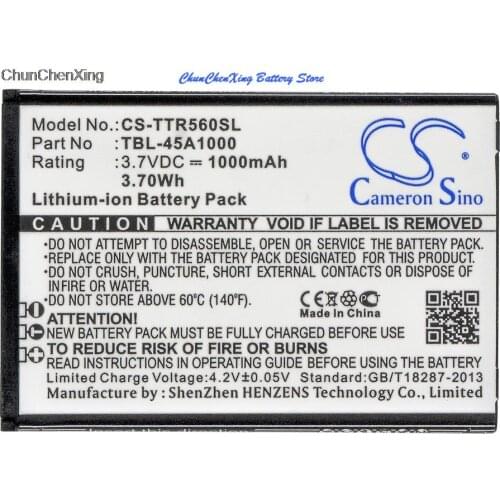 Cameron Sino 1000mAh Battery TBL-45A1000 for TP-Link 5600, TL-5600