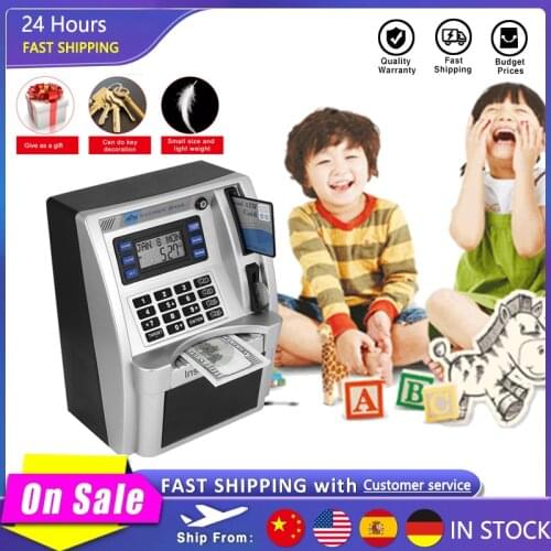 ATM Piggy Bank Children Electronic Savings Money Box Smart Wallet Toys Tirelire Insert Bills Perfect For Kids With Calendar HOT