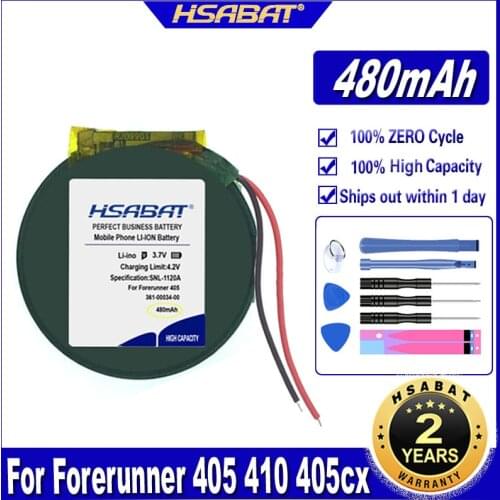 HSABAT 361-00034-00 480mAh ROUTE JD PD3048 PD 3048 Button Battery for sports watch garmin Forerunner 405 410 405cx Batteries