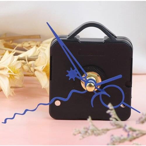 Silent Large Wall Quartz Clock Movement Mechanism Black & Red Hands Repair Tool Parts Kit DIY Set With Hook