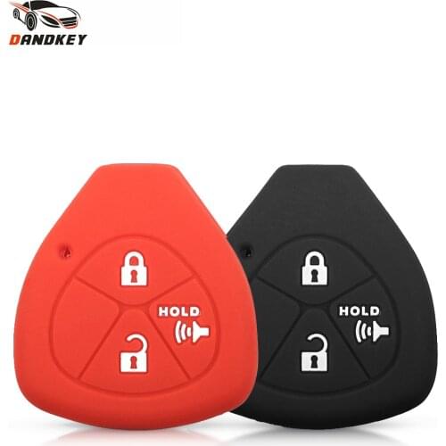 Dandkey For Toyota YARIS AURIS Sienna Remote Key Protector Cover 2005 2006 2007 2008 2009 2010 3 Buttons Silicone Key Case Cover