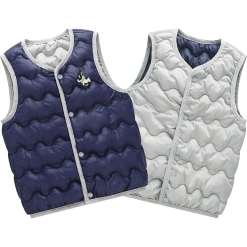 2018 New Children Down Vest Printing Children Warm Vest Aircraft Baby Boys Girls Vest Single Breasted Warm Cotton Waistcoats