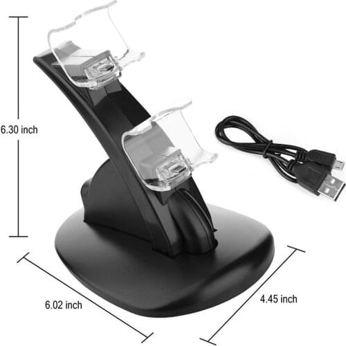 Controller Charger Dock LED Dual USB PS4 Charging Stand Station Cradle for Sony Playstation 4 PS4 / PS4 Pro /PS4 Slim Controller