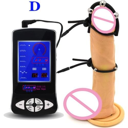 Electro Shock Therapy Cock Ring Pulse Stimulator Massage Orgasm Electric Stimulation Penis Ring Erotic Sex Toys For Men Cbt BDSM