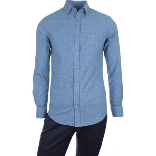 Gentilbay Mens Retro Vintage Printed Indigo Lcyra Cotton Sport LC1008 Casual Shirt