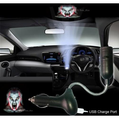 Halloween Horror Human Logo Car Cigarette Laser Projector Ghost Shadow Decorative Atmosphere LED Light #B0604