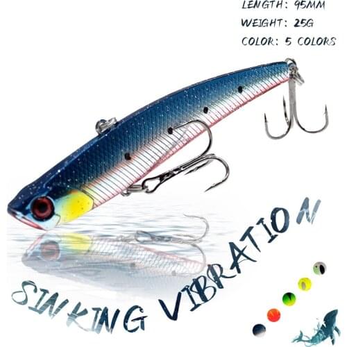 KoKossi 1 PCS VIB 95MM/26G Vibration Fishing Lure Sinking Wobblers VIB Artificial Hard Plastic Pike Bait Fishing Tackle Tool