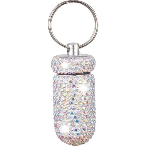 Car Storage Box Bottle Bling Organizer Pill Box Automobile Accessories For Car Interior / Hanging With Key Ring