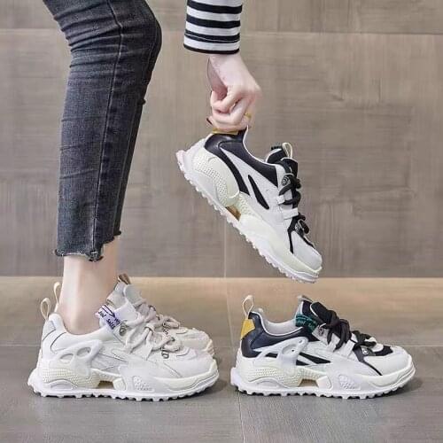 2021 Platform Sports Shoes Fashion Womens Sneakers White Chunky Sneakers Vulcanized Casual Shoes Tennis Female Basket