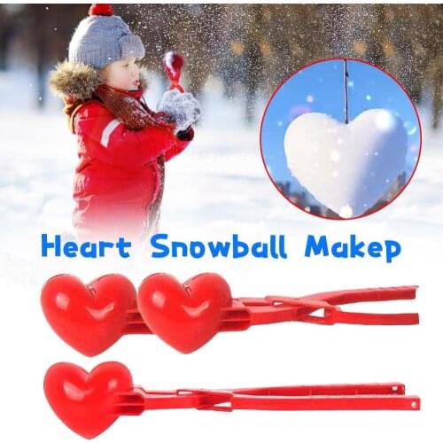 Hot Sale Heart Snowball Maker Winter Plastic Snowball Maker Clip Kids Outdoor Sand Snow Ball Mold Toys Fight Clip Toy Ski