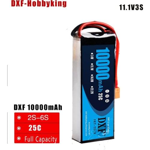 2017 DXF Power Li-polymer Lipo Battery 3S 11.1V 10000mah 25C Max 50C For Helicopter RC Model Quadcopter Airplane Drone