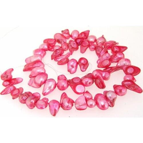 Unique Pearls jewellery Store,Pink Freshwater Cultured Pearl Loose Beads 9-15mm One Full Strand 14inches LC3-153