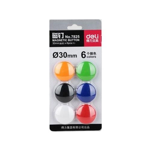 Deli 7825 30mm Whiteboard Magnetic Nail Magnetic Buckle Colourful Blackboard Stickers Magneti Teaching Tools Magnetic Sucker