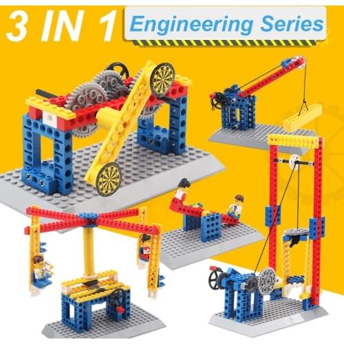 MEOA 3 IN 1 Engineering Technic Series 4 Styles Mechanical Gears Engineering Model Building Blocks MOC Bricks Educational Toys