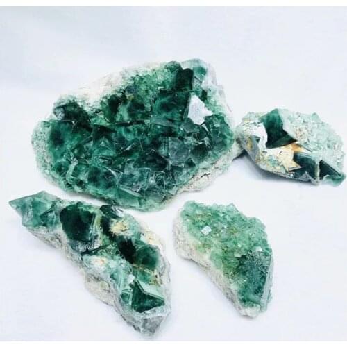MOKAGY 100G-1000G Natural Green Fluorite Quartz Mineral Specimen Cluster 1pc