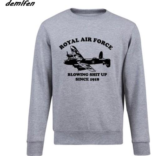 Fashion Hot Royal Air Force Raf Lancaster Blowing Up Since 1918 Awesome Mens hoodie Casual pullover Fleece Sweatshirt
