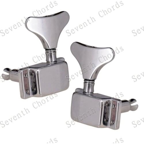 A Set 4 Pcs Chrome Fish tail Buttons Semiclosed Electric Bass Guitar Tuners Machine Heads Tuning Pegs keys