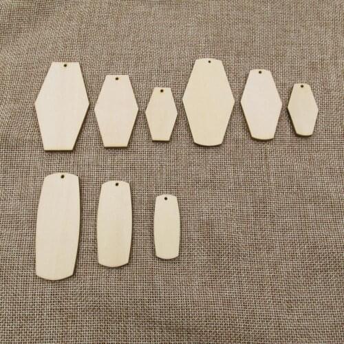 Unfinished Blank Wood Geometric Rhombus Shape Cutouts Plywood For DIY Jewerly Project Making