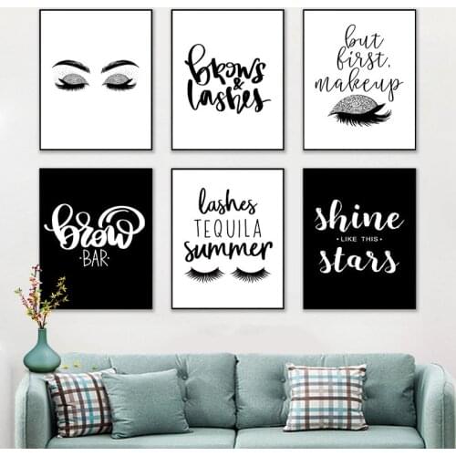 Modern Fashion Eyelash Wall Art Decor Posters Prints Brows Lashes Makeups Art Painting Wall Picture For Salon Beauty Shop CH164